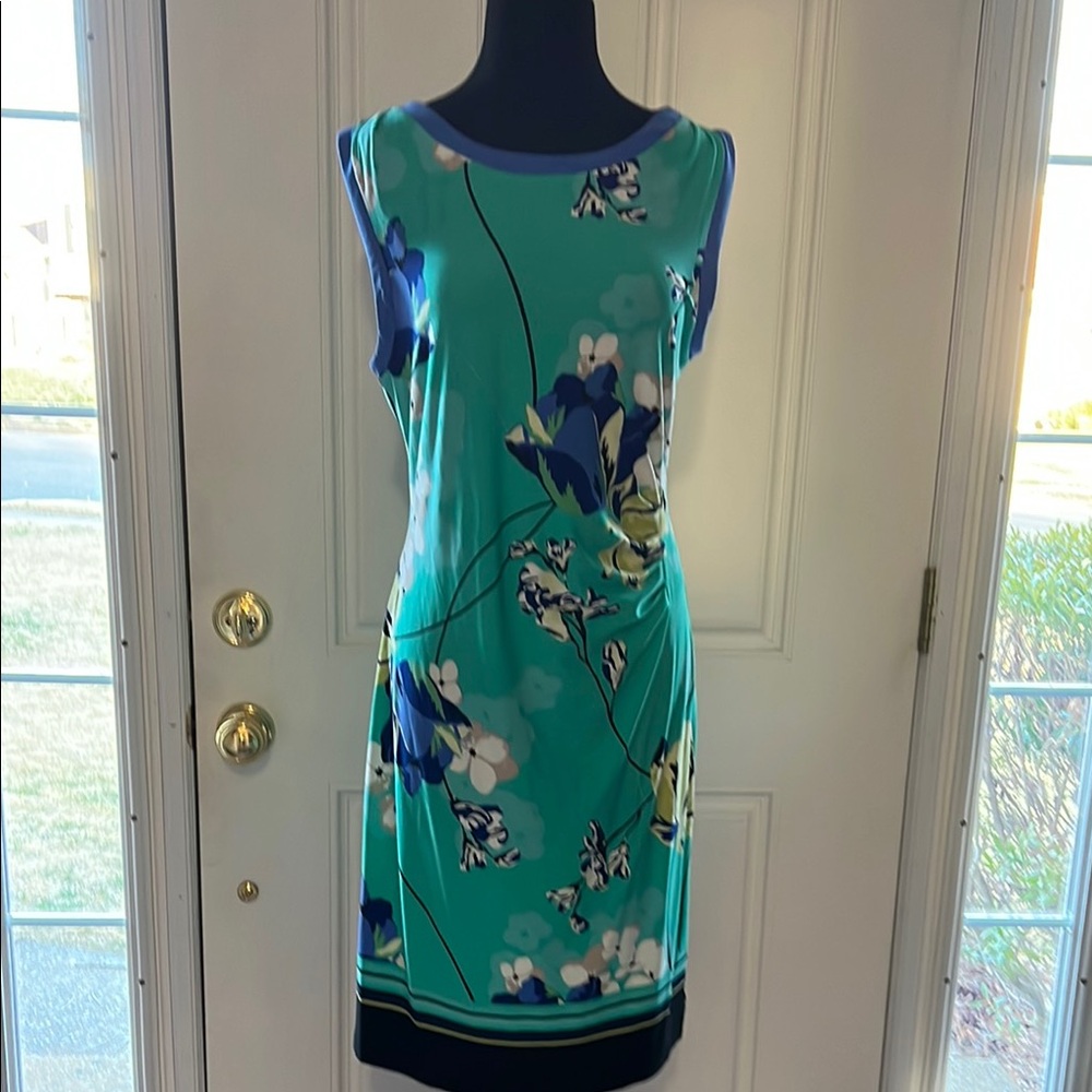 Apt. 9 Green Midi Sheath Dress with Crew Neck